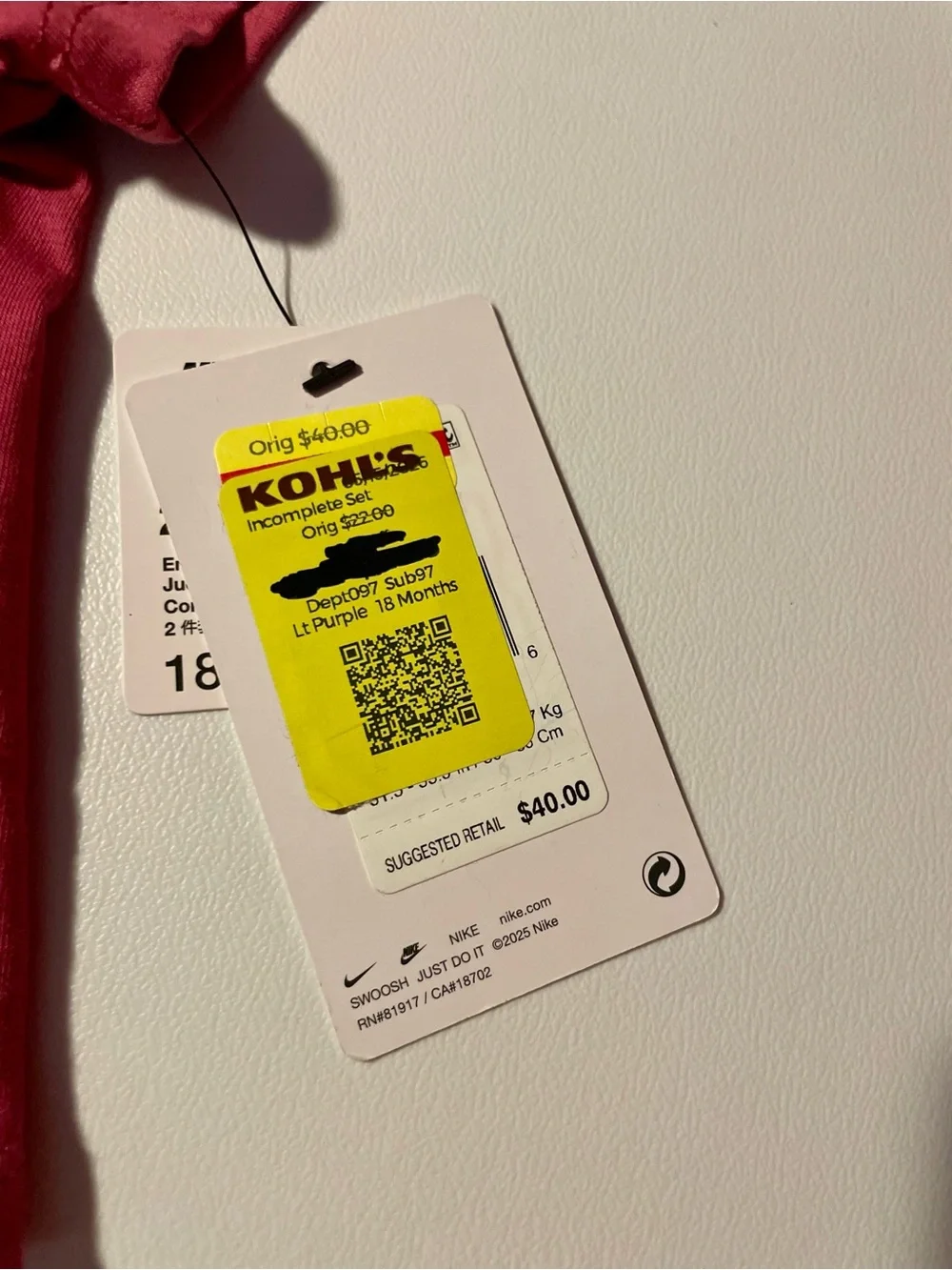 Nike new tags